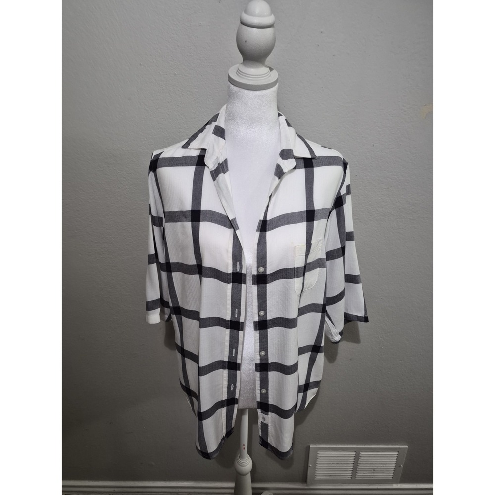 Grayson The  Hero‎ Shirt Womens Size 01 Plaid Button Up 100% Lycocell Preppy